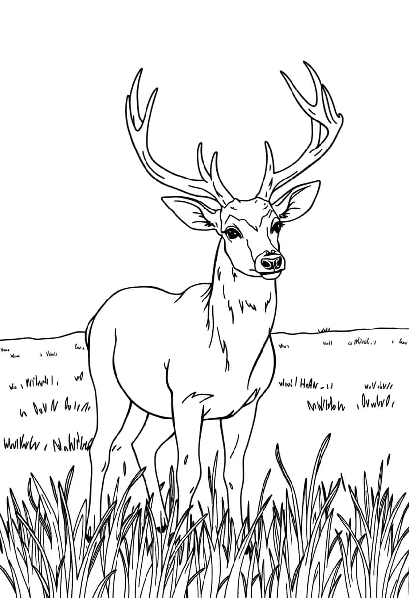 deer drawing coloring ideas pdf template sheet bd