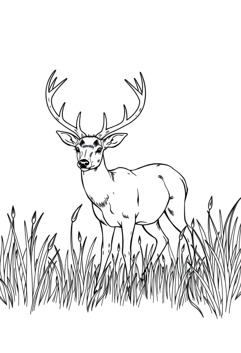 deer drawing coloring ideas pdf template sheet c