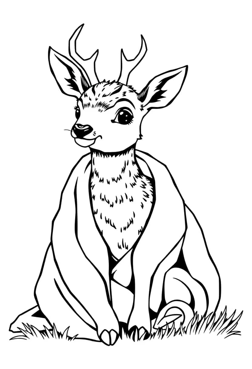 deer drawing coloring ideas pdf template sheet