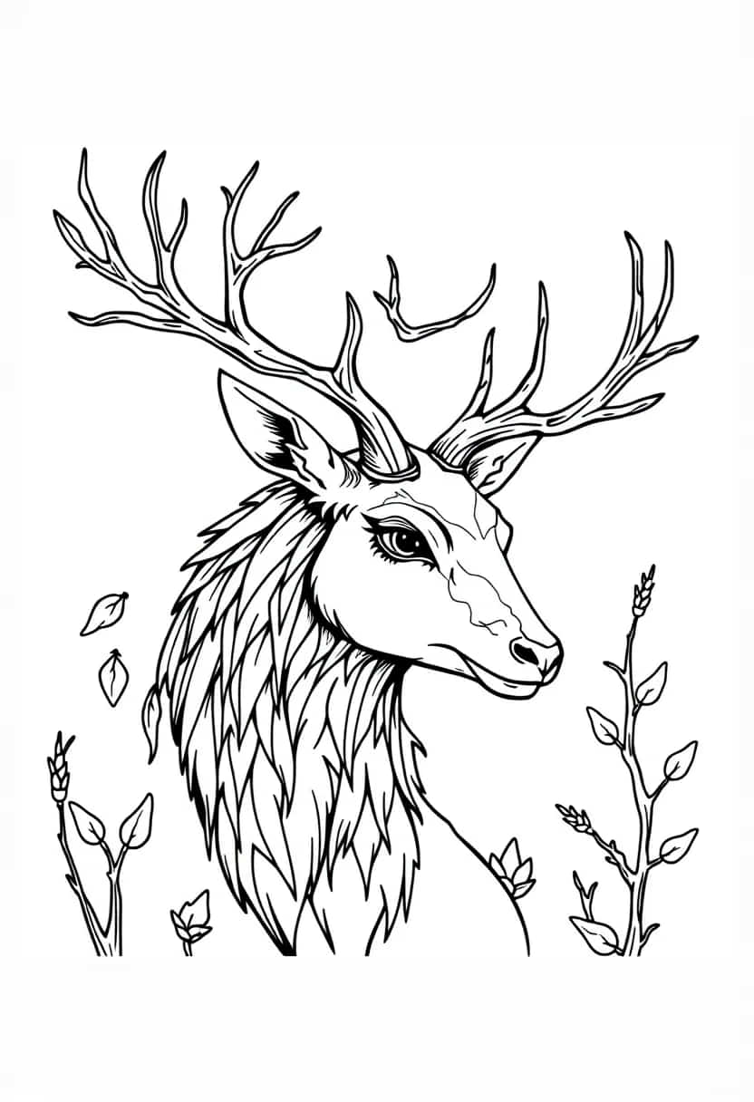 deer drawing coloring ideas pdf template sheet f