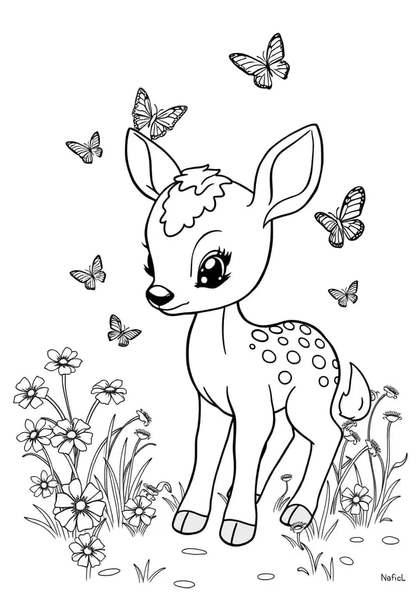 deer drawing coloring ideas pdf template sheet f