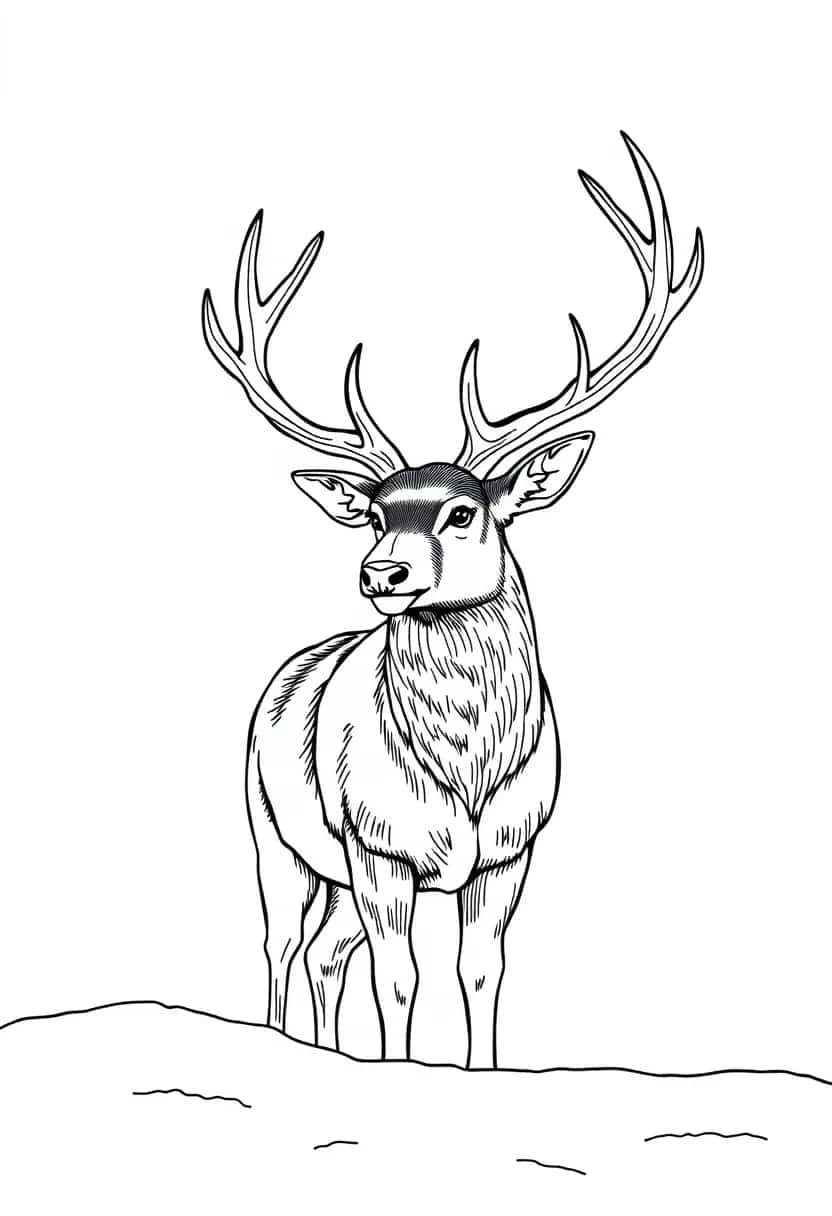 deer drawing coloring ideas pdf template sheet d