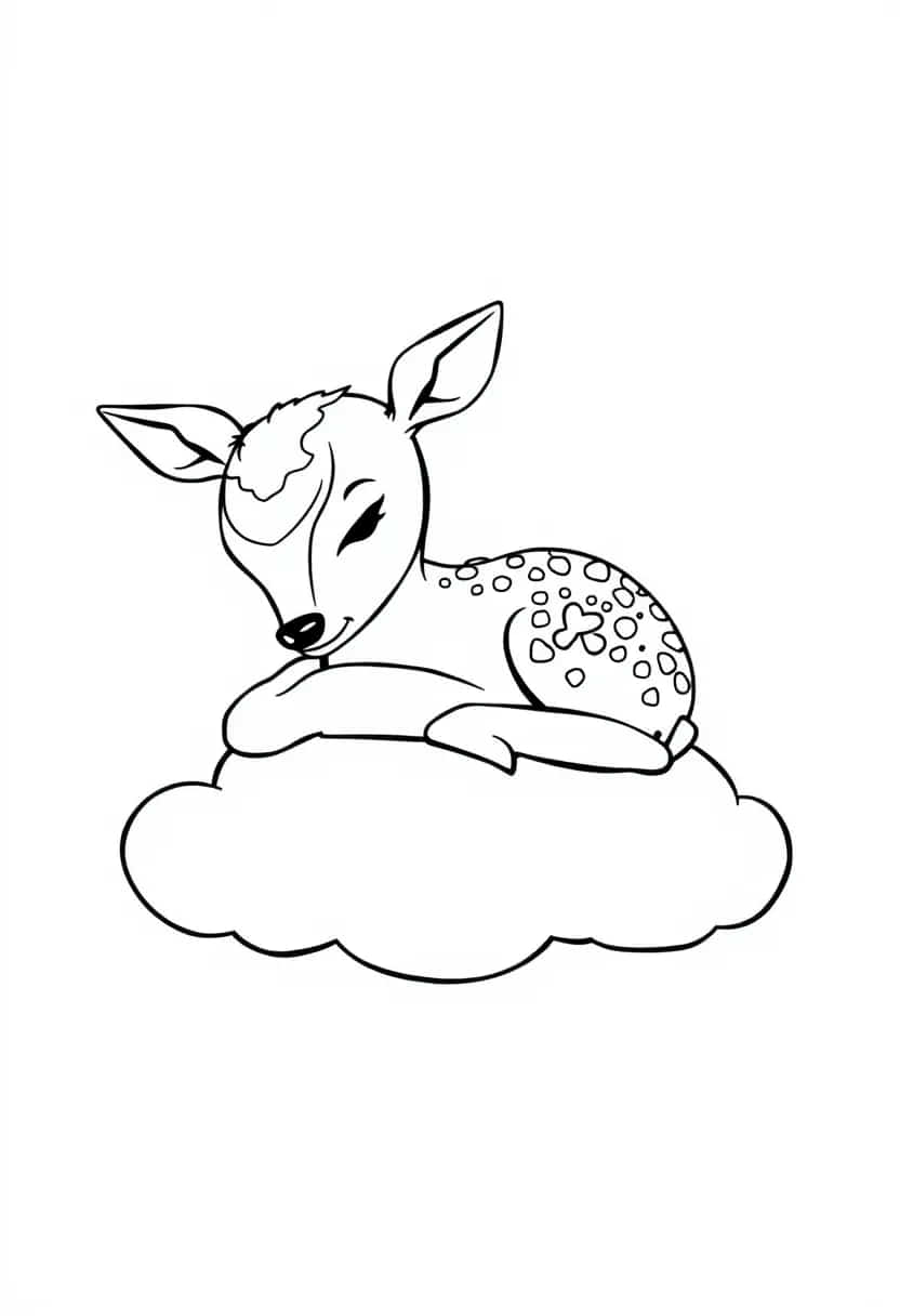 deer drawing coloring ideas pdf template sheet c