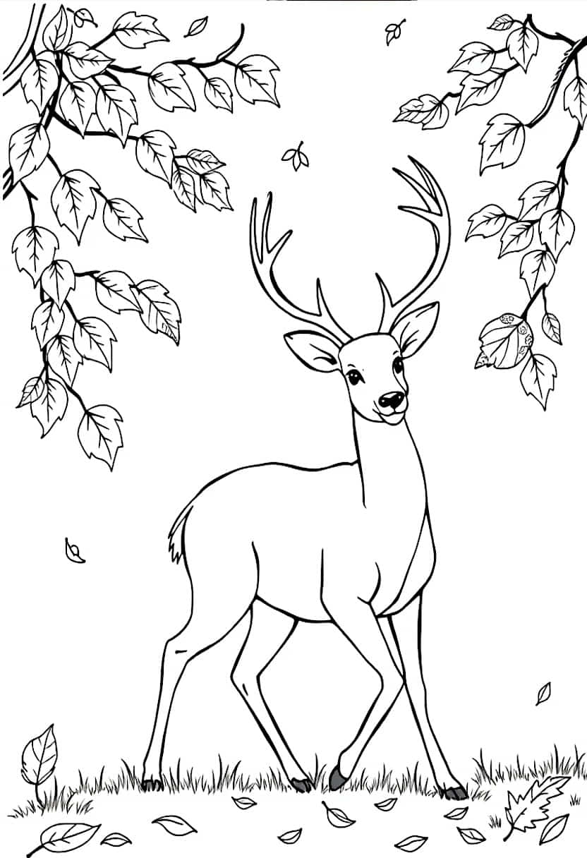 deer drawing coloring ideas pdf template sheet b