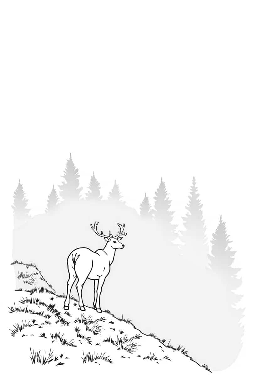 deer drawing coloring ideas pdf template sheet a