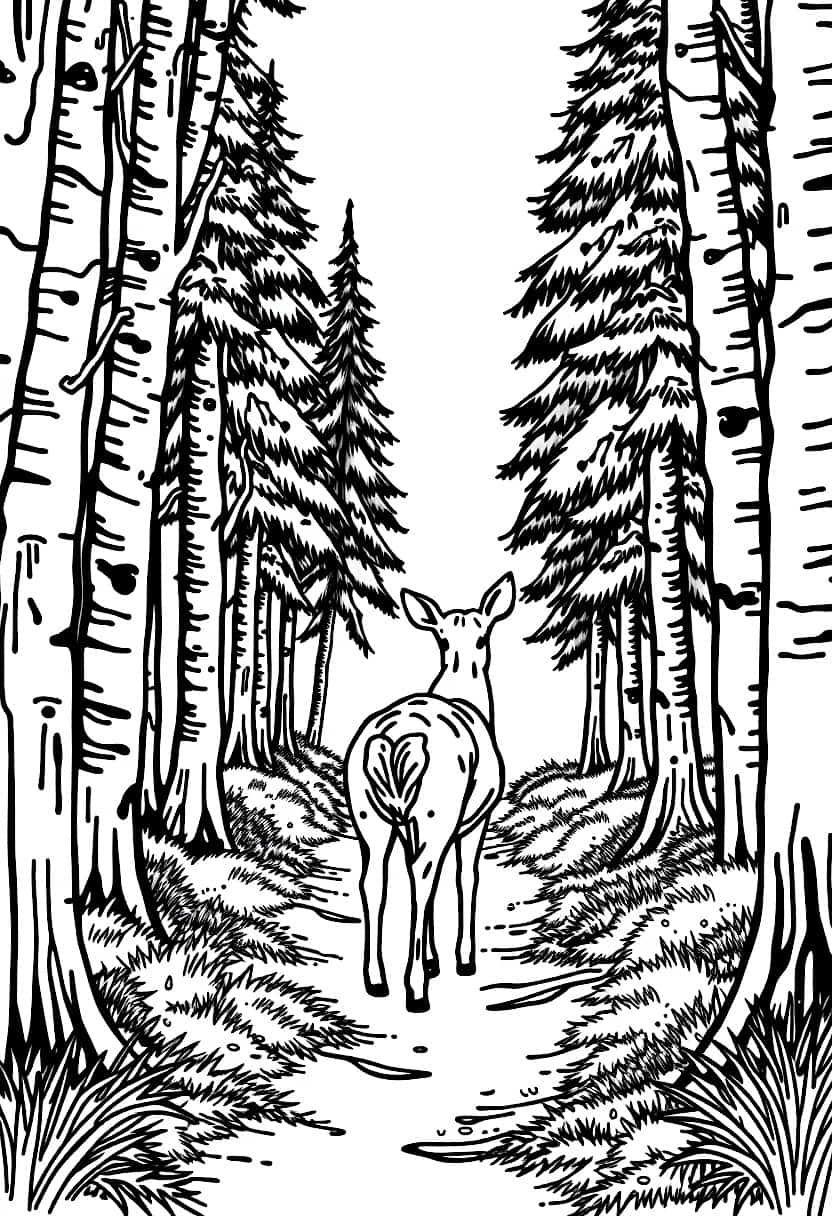deer drawing coloring ideas pdf template sheet e