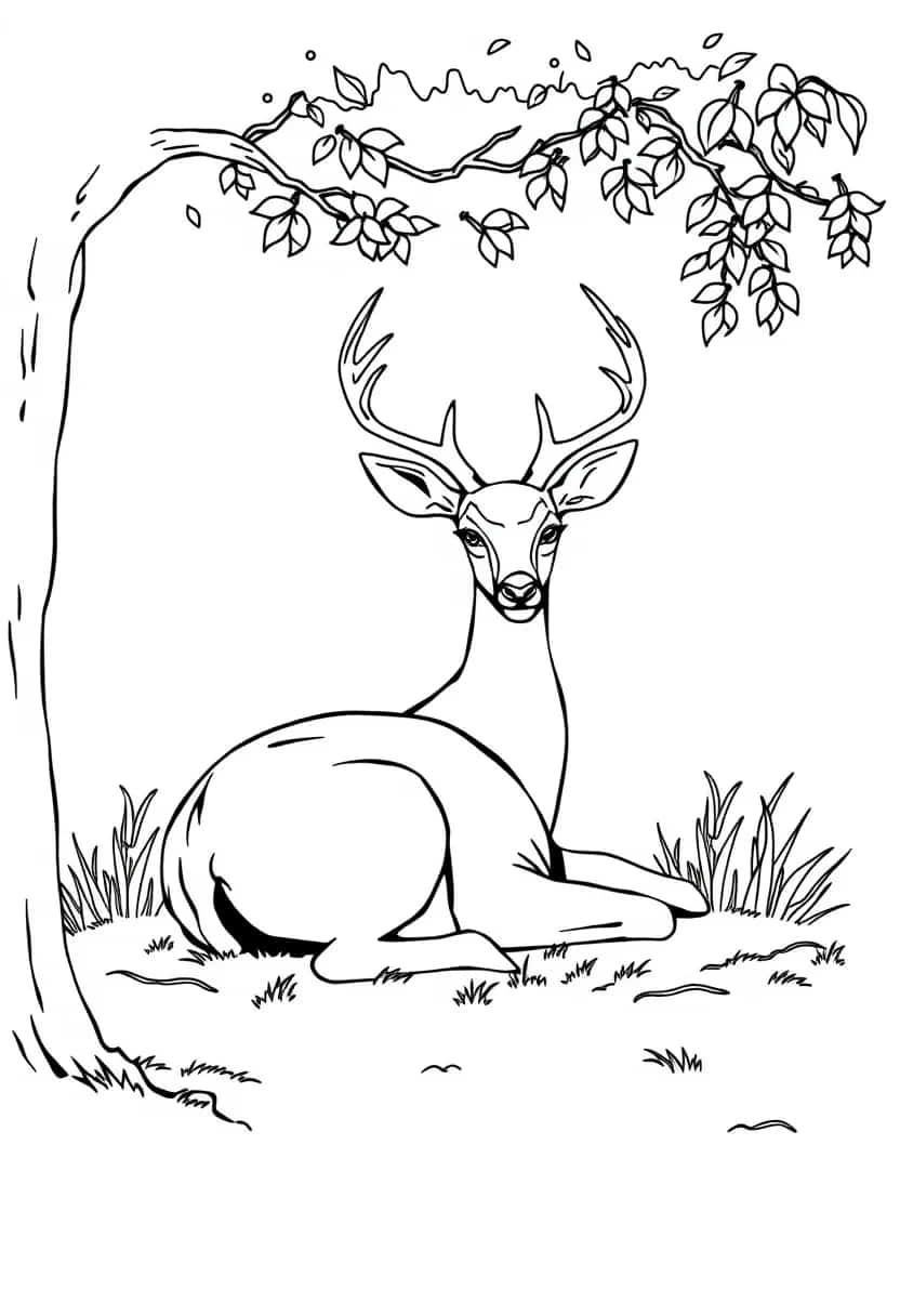 deer drawing coloring ideas pdf template sheet bd