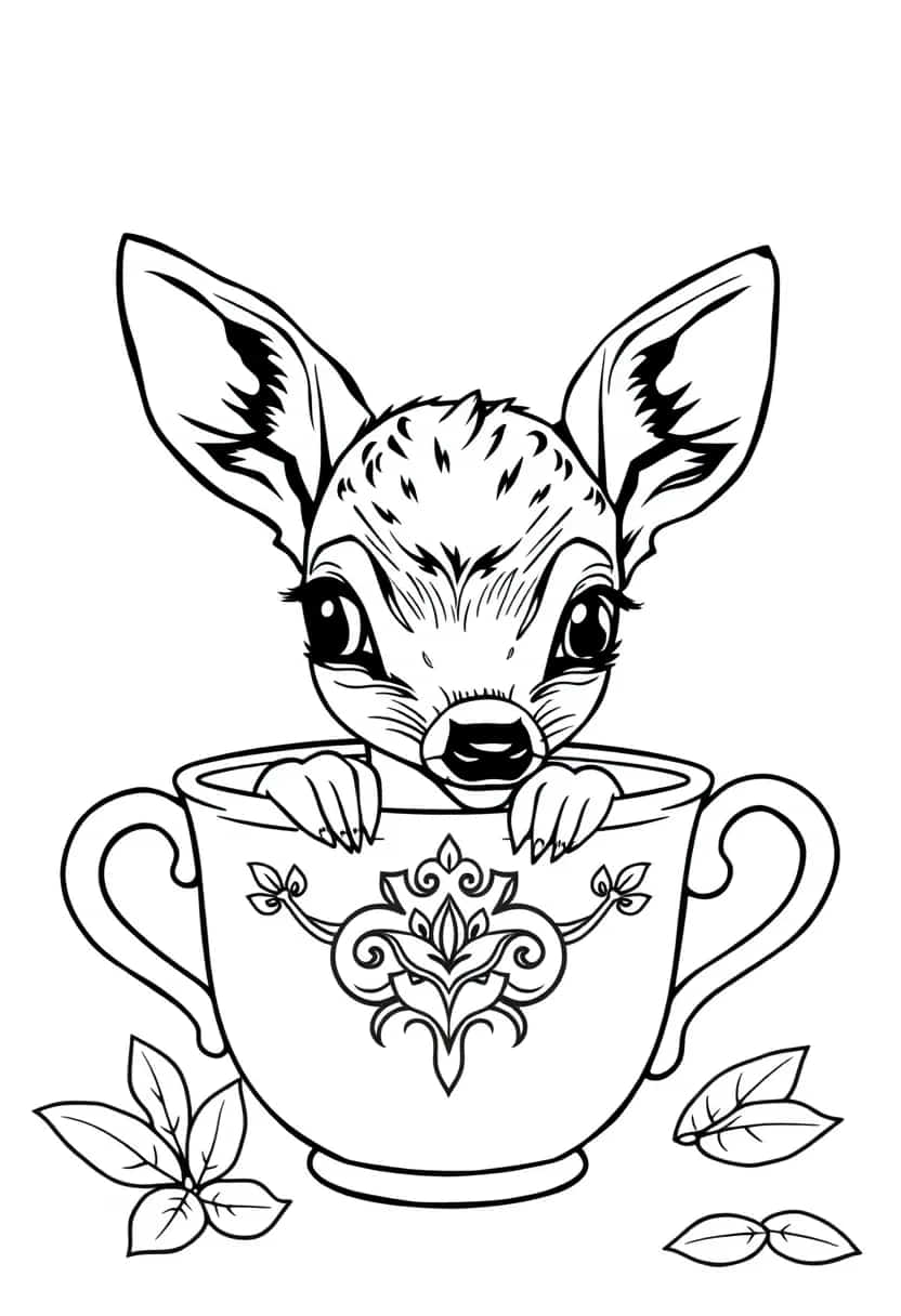 deer drawing coloring ideas pdf template sheet