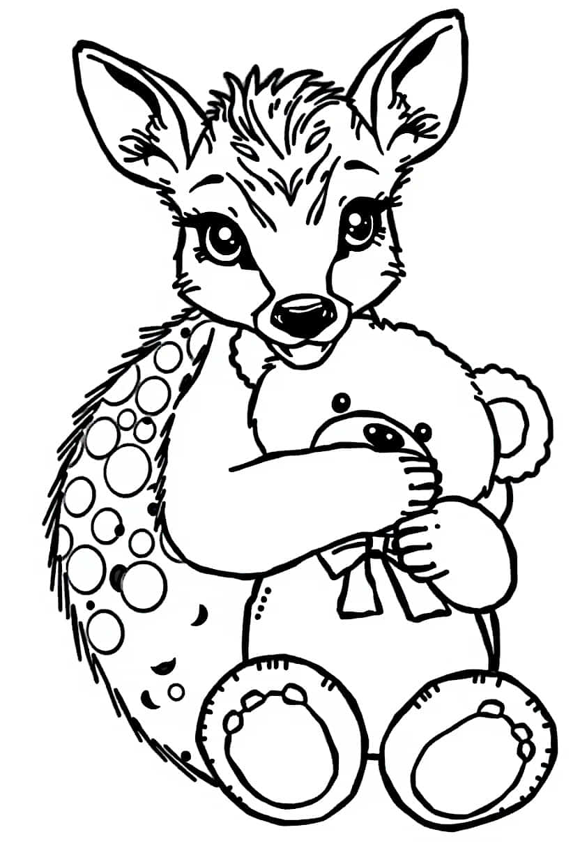 deer drawing coloring ideas pdf template sheet