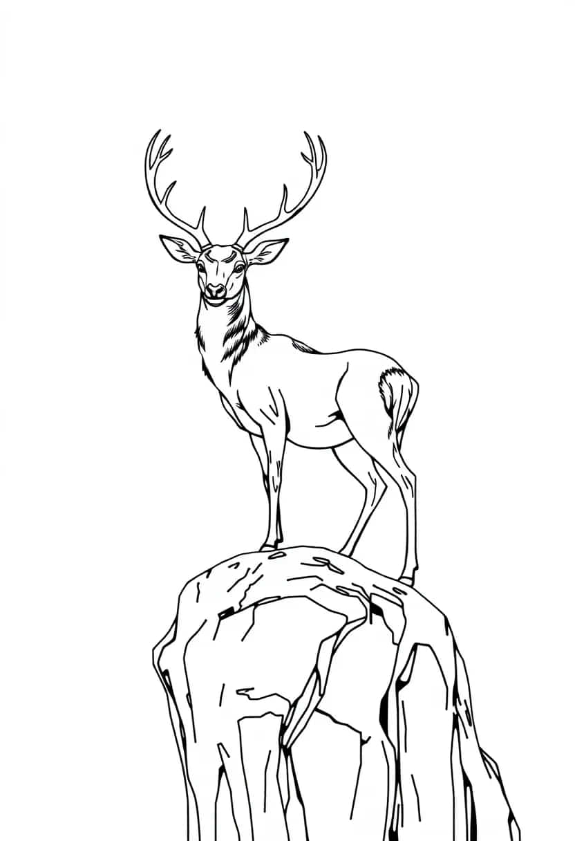 deer drawing coloring ideas pdf template sheet c