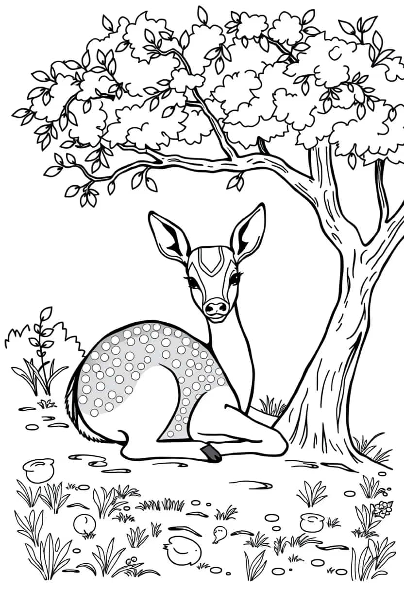 deer drawing coloring ideas pdf template sheet d