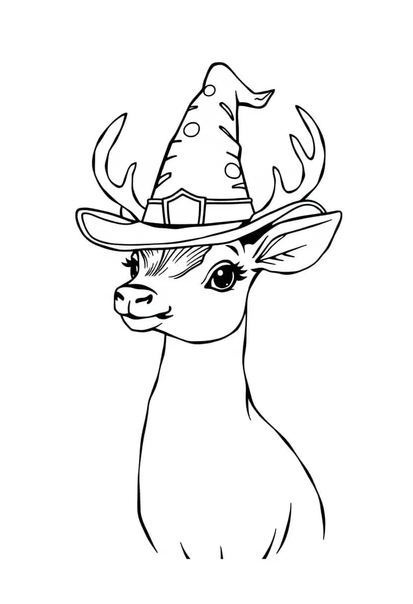 deer drawing coloring ideas pdf template sheet