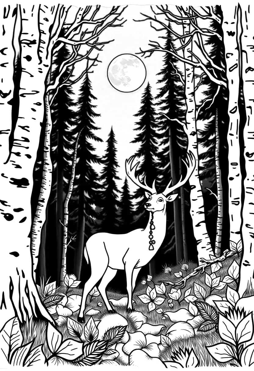 deer drawing coloring ideas pdf template sheet a