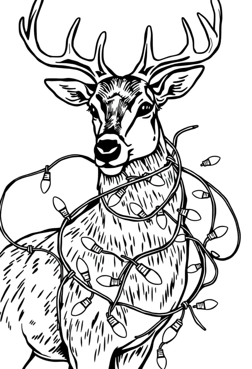deer drawing coloring ideas pdf template sheet d
