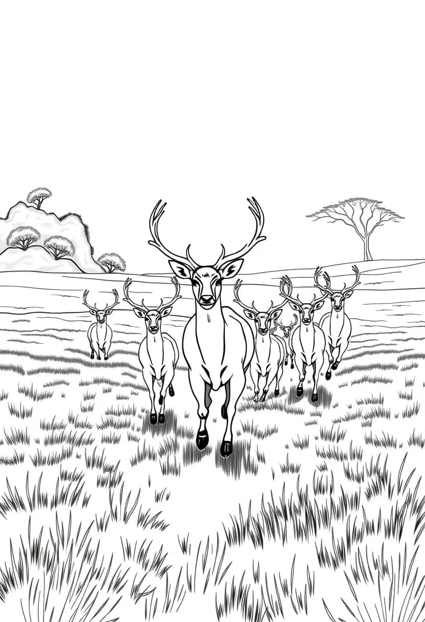 deer drawing coloring ideas pdf template sheet e