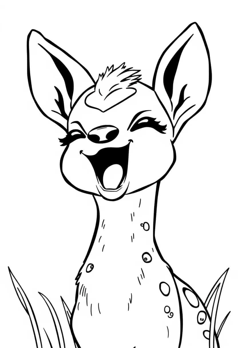 deer drawing coloring ideas pdf template sheet