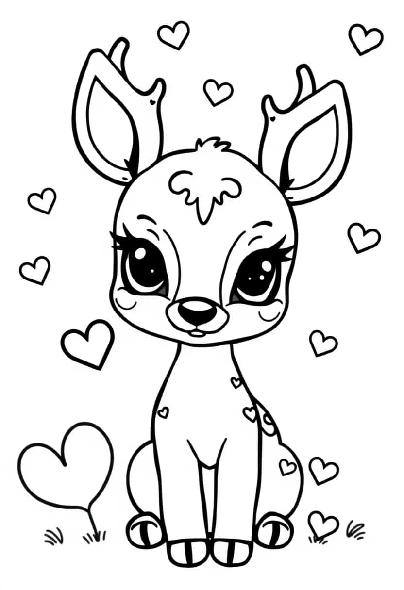 deer drawing coloring ideas pdf template sheet e