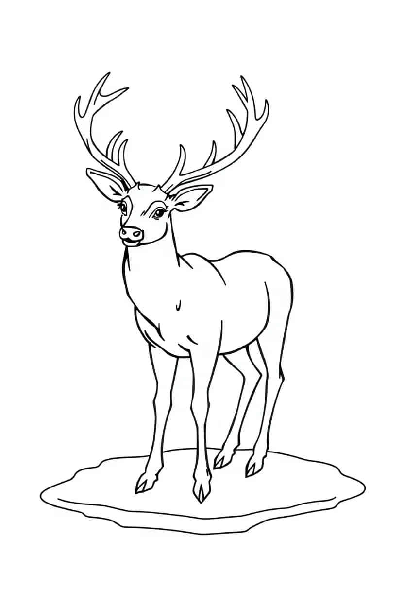 deer drawing coloring ideas pdf template sheet a