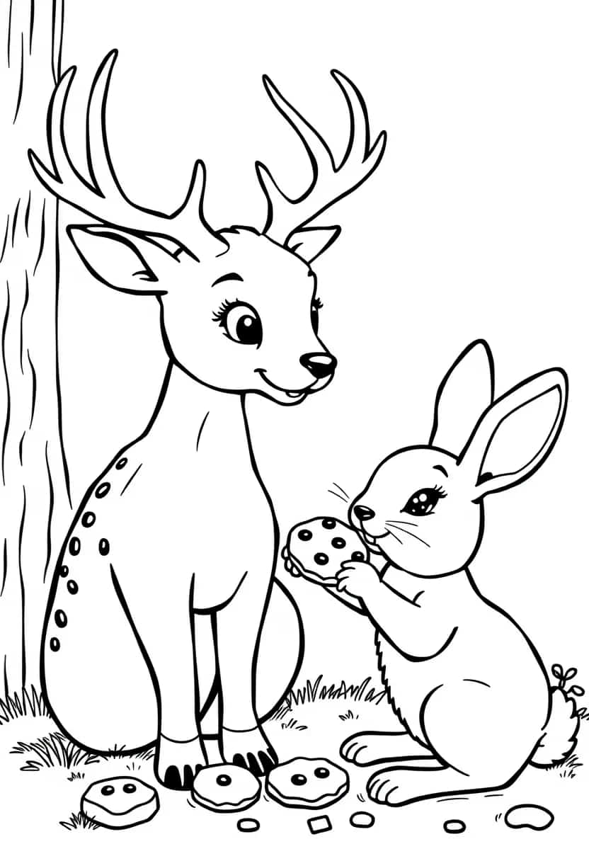 deer drawing coloring ideas pdf template sheet a