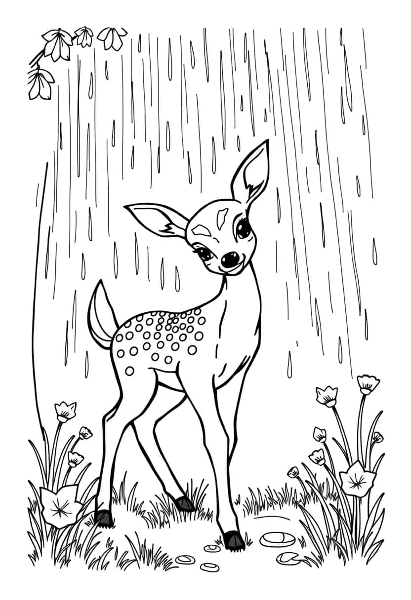 deer drawing coloring ideas pdf template sheet ad