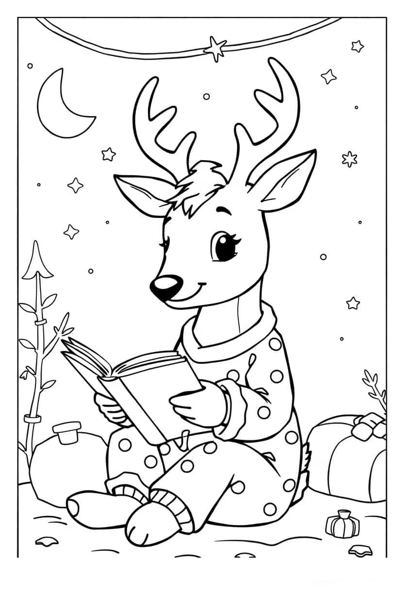 deer drawing coloring ideas pdf template sheet b