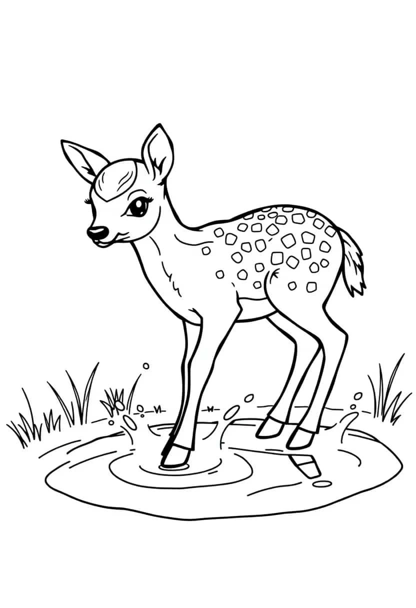 deer drawing coloring ideas pdf template sheet cb