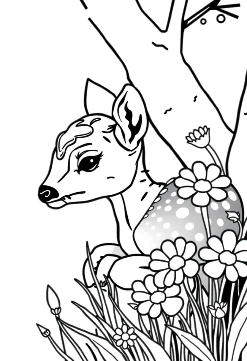 deer drawing coloring ideas pdf template sheet ce