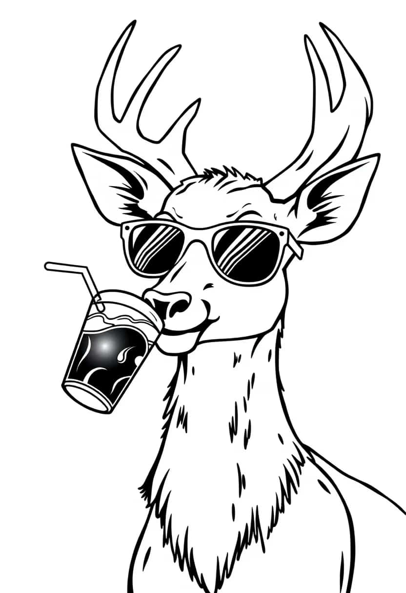 deer drawing coloring ideas pdf template sheet c