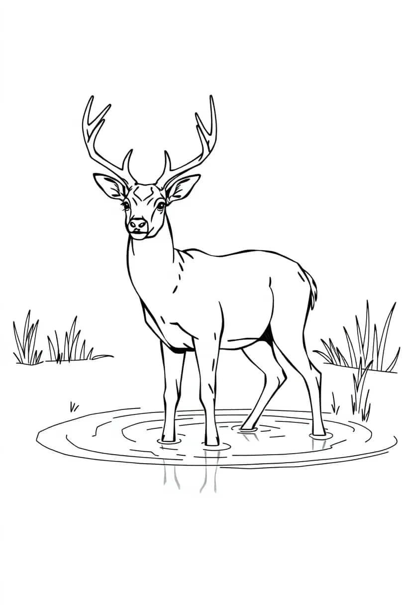 deer drawing coloring ideas pdf template sheet c