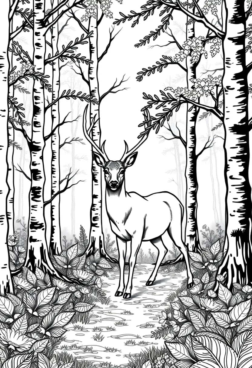 deer drawing coloring ideas pdf template sheet cad