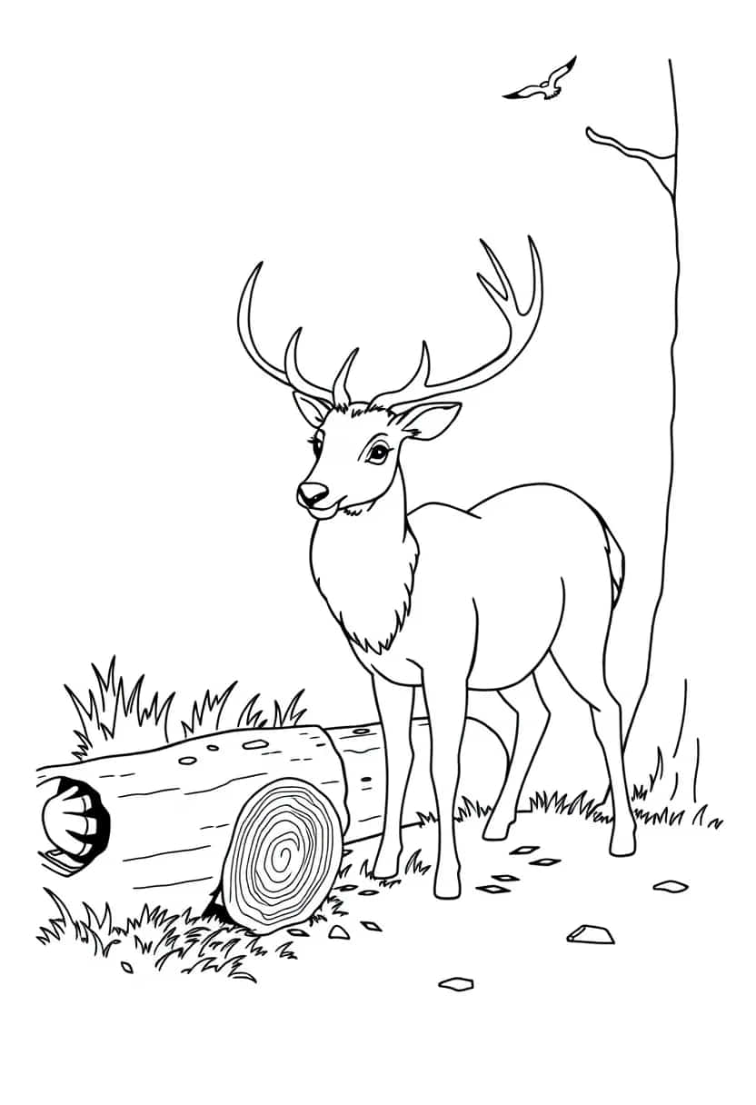 deer drawing coloring ideas pdf template sheet cfc