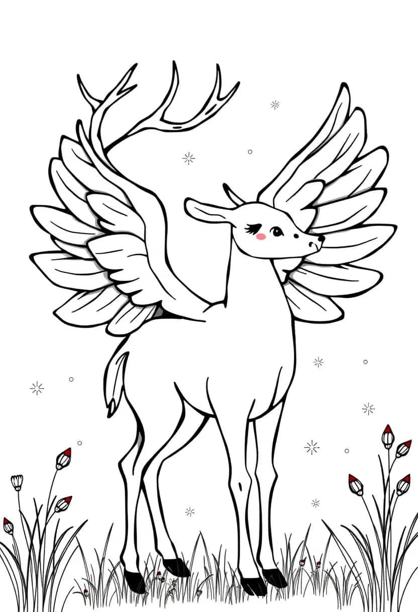 deer drawing coloring ideas pdf template sheet d