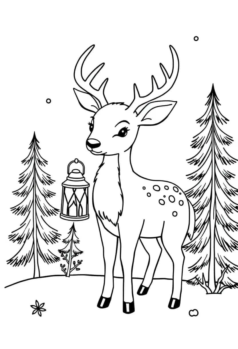 deer drawing coloring ideas pdf template sheet d