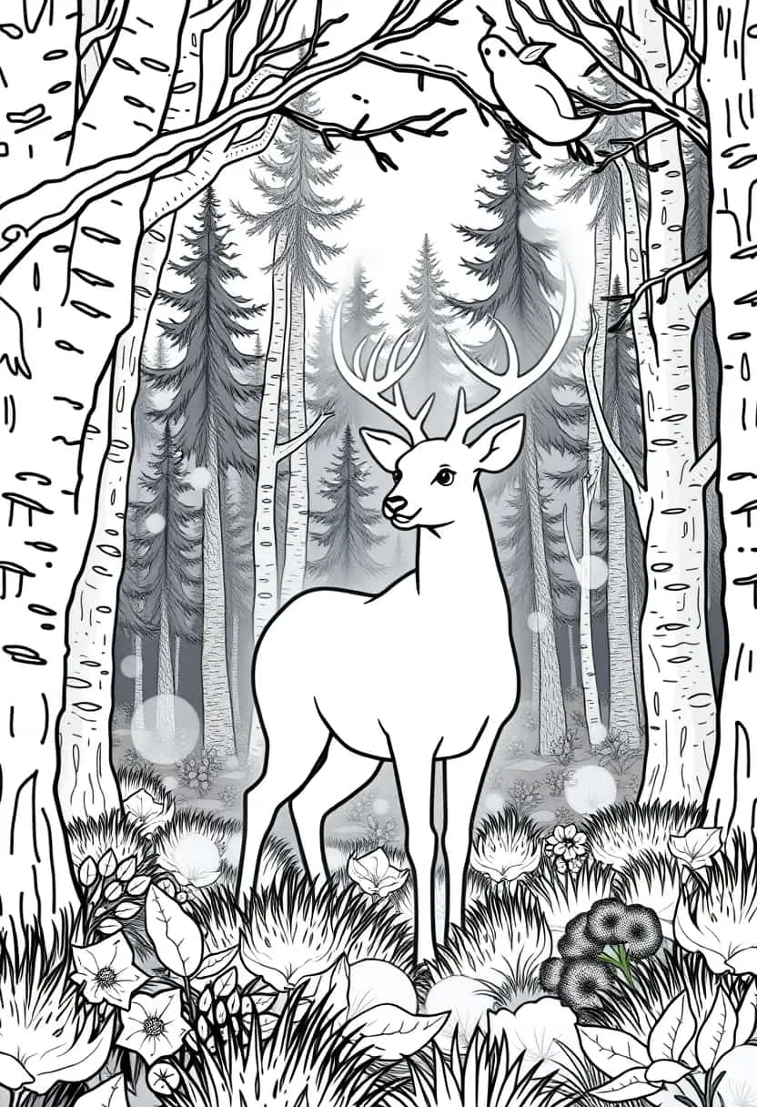 deer drawing coloring ideas pdf template sheet d