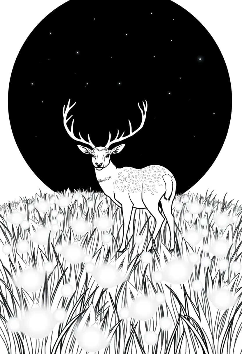 deer drawing coloring ideas pdf template sheet d