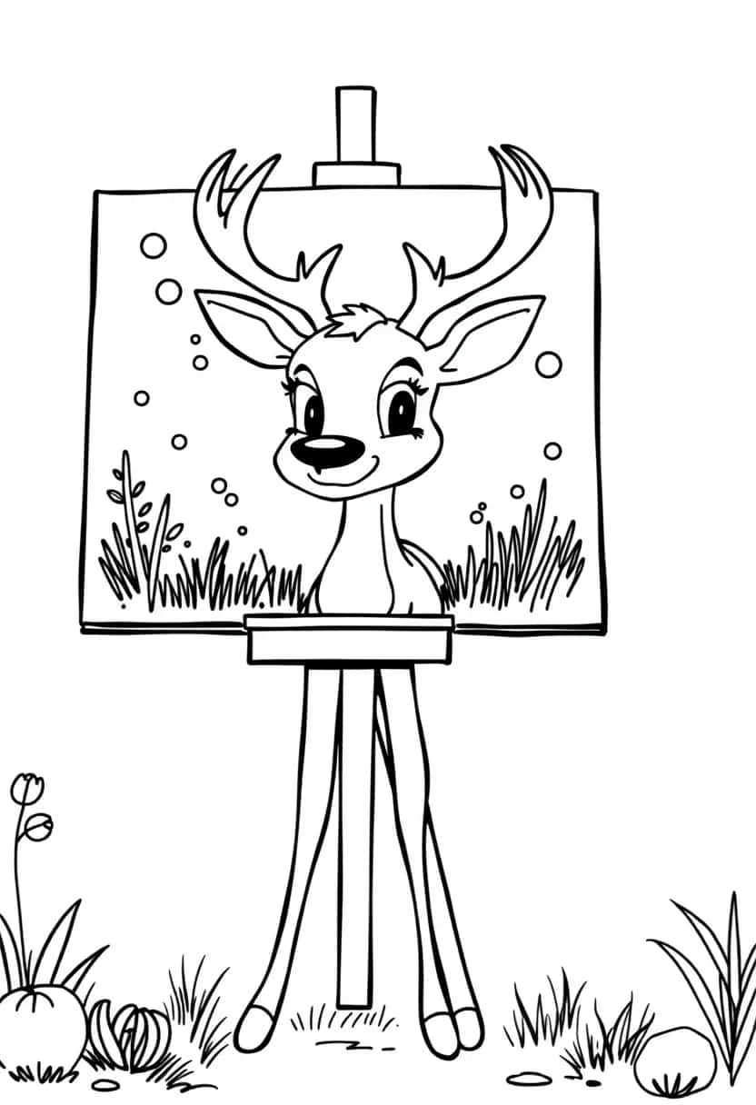 deer drawing coloring ideas pdf template sheet df