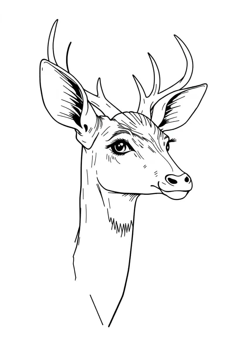 deer drawing coloring ideas pdf template sheet ece