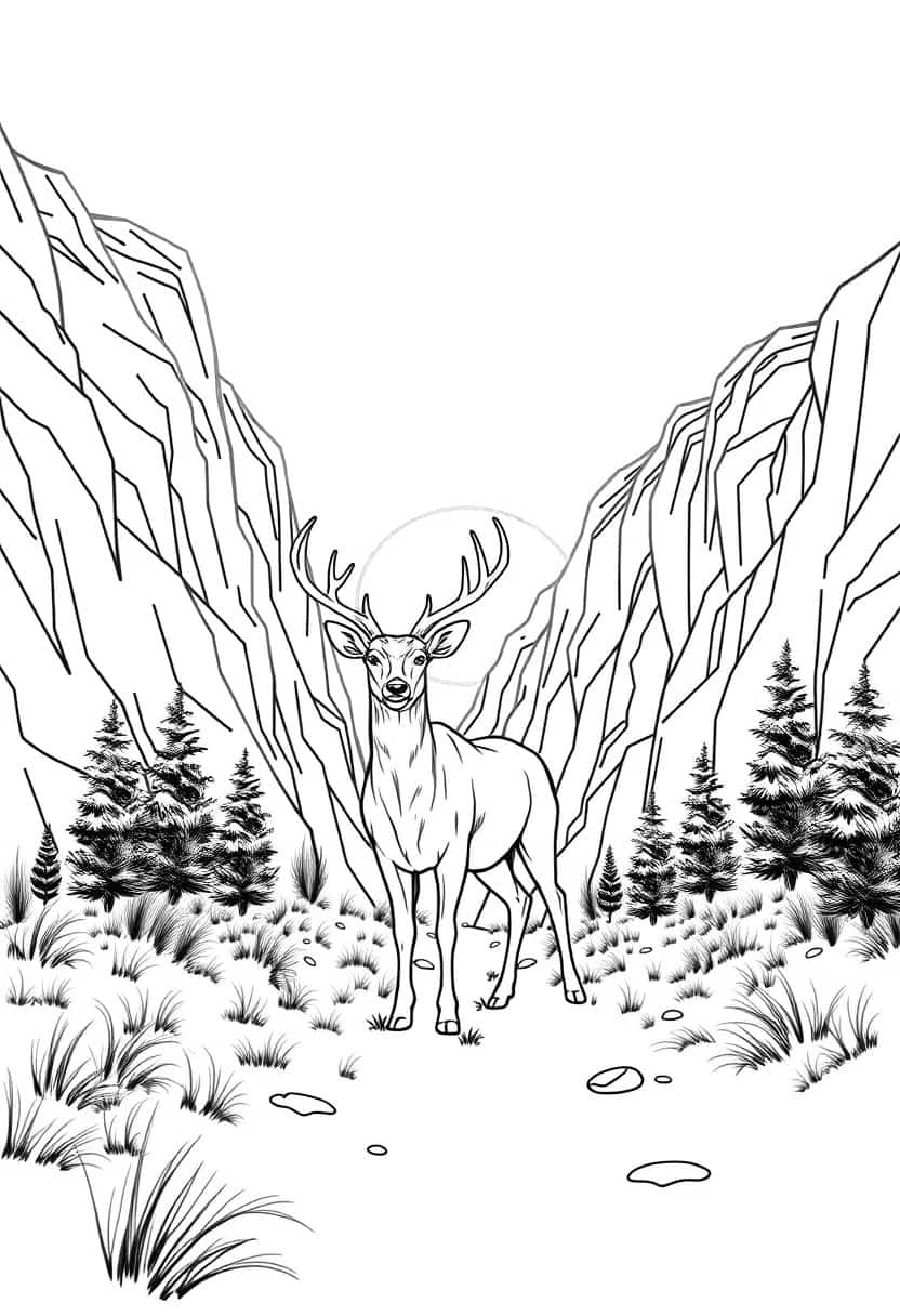 deer drawing coloring ideas pdf template sheet f