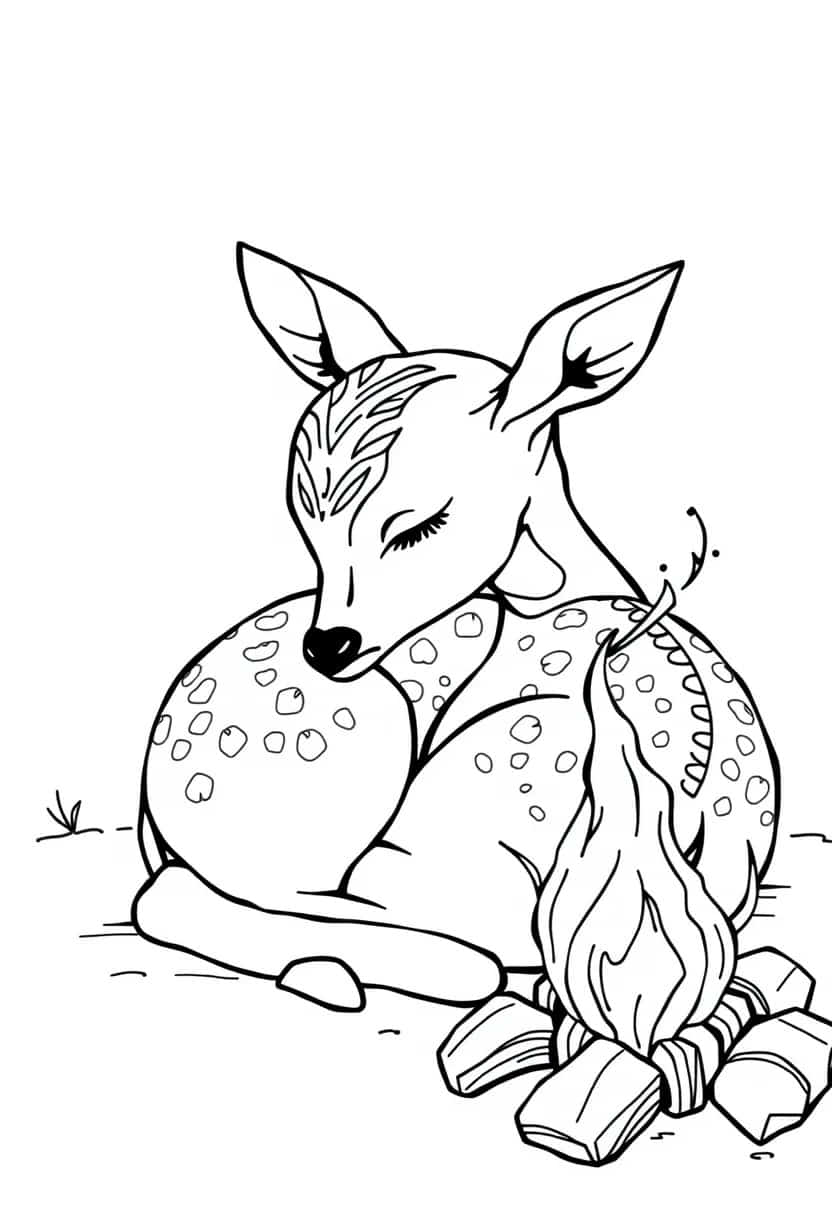 deer drawing coloring ideas pdf template sheet fb