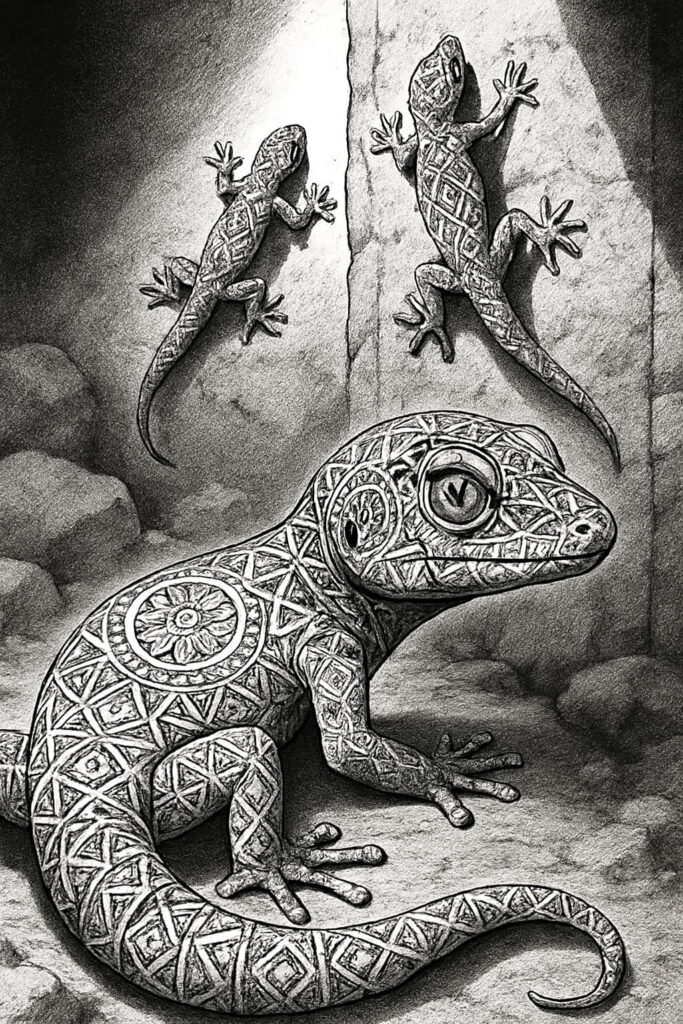 gecko geometric mandala art