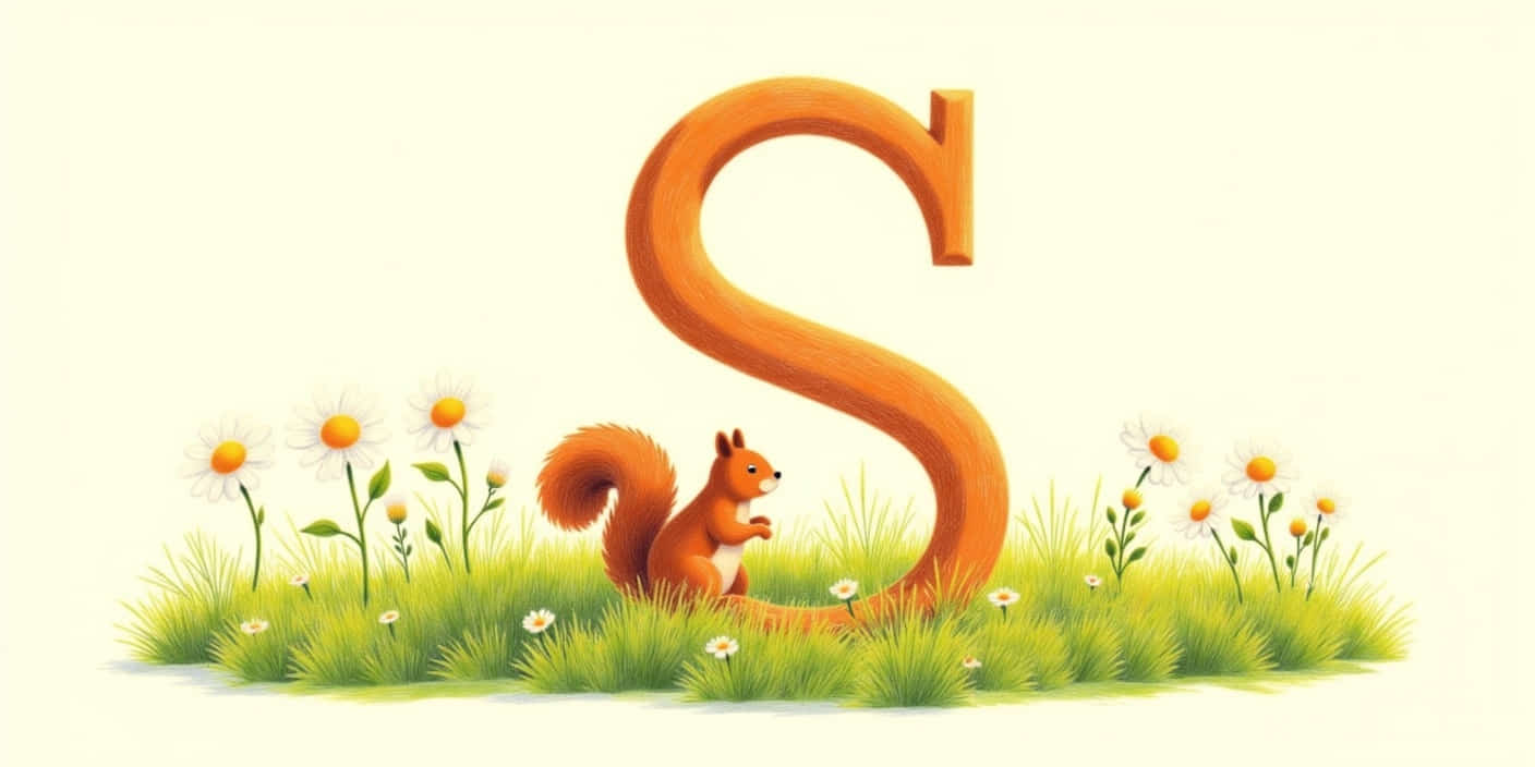 bold letter s outline standing in a sunny meadow a