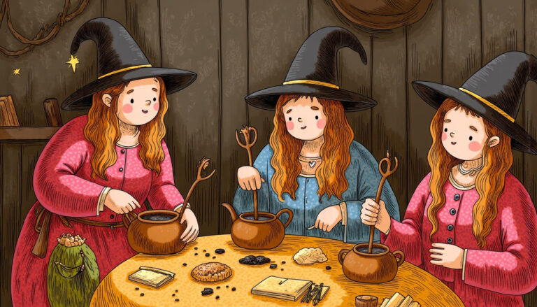 featured wise witches brewing potions in their cozy cottage