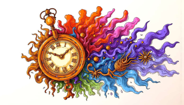 featured a handdrawn classic colorful sketch of a twisted v