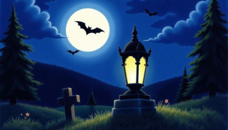 a cold gothic lantern casting eerie shadows in a g