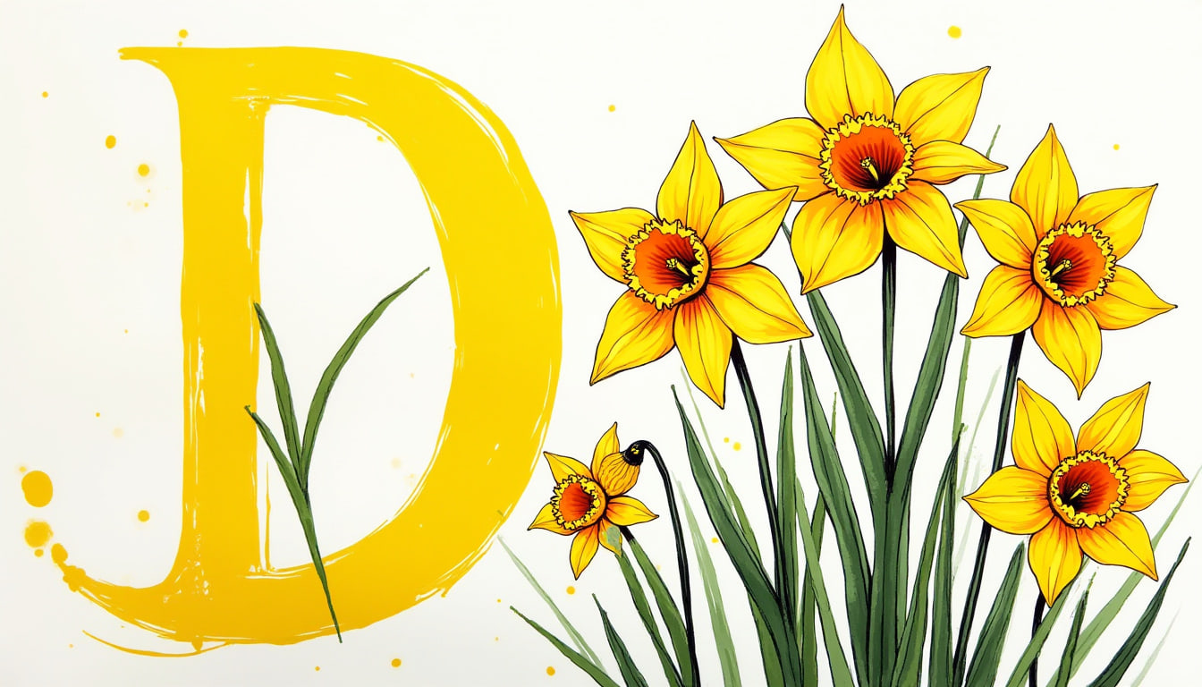 featured a digital art piece featuring neon daffodils glowi