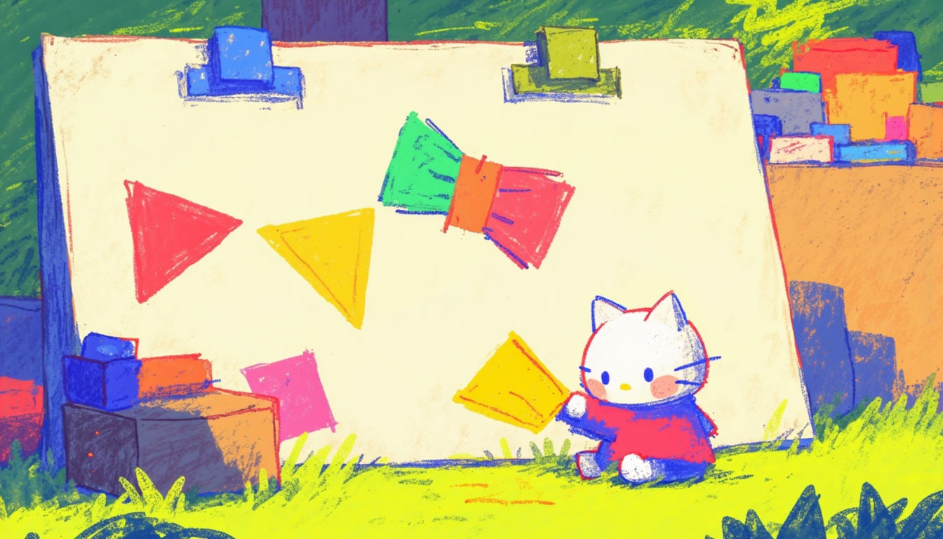 featured hello kitty drawing a bow rainbow in a sketchbook