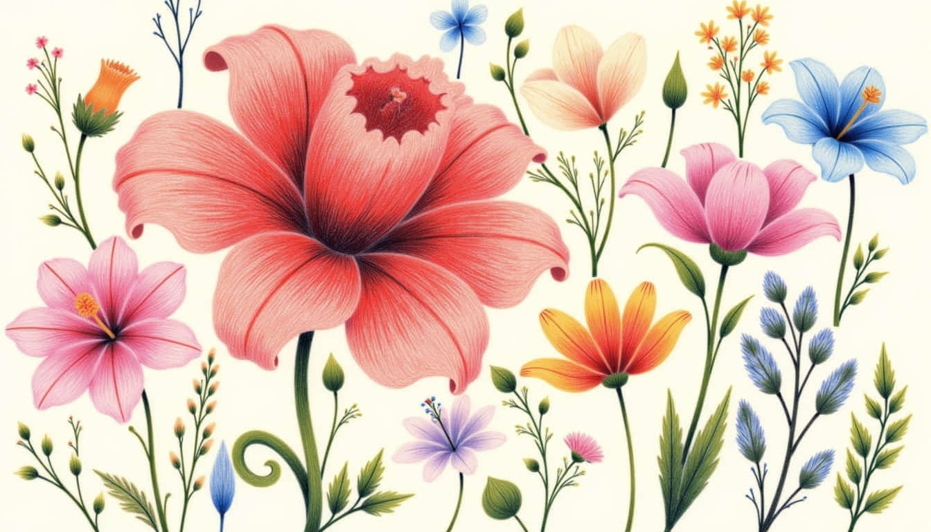 abstract doodle covered canvas drawing