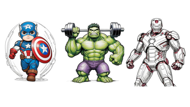 superhero coloring pages featured image