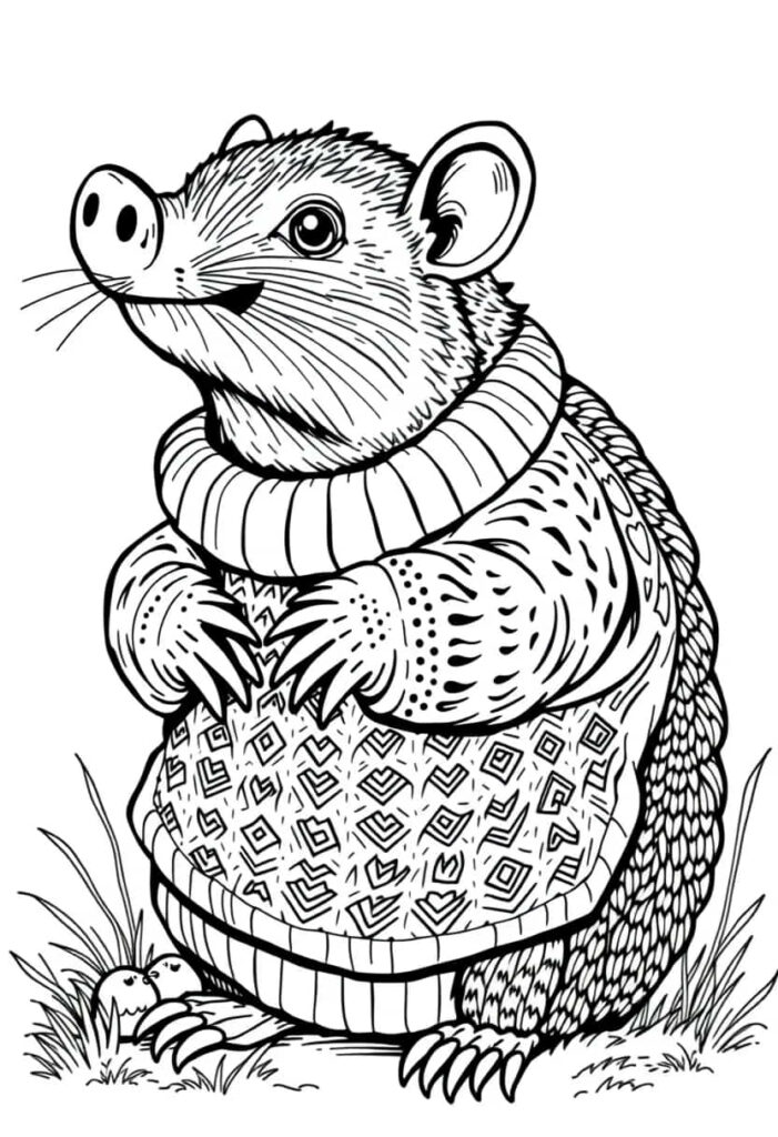 armadillo drawing coloring ideas pdf template sheet