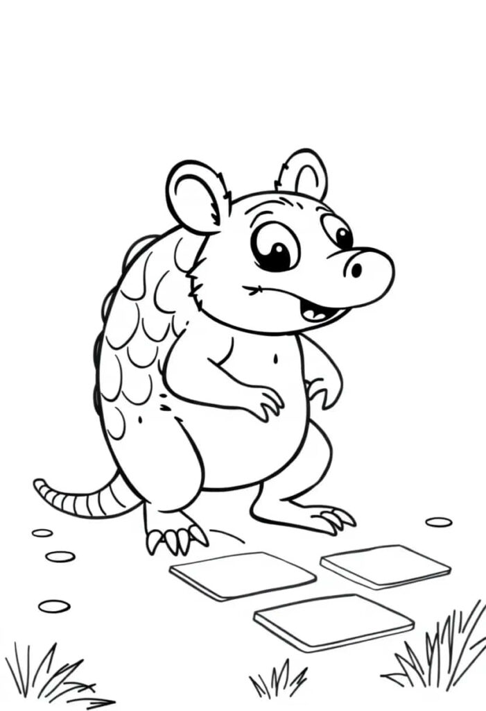 armadillo drawing coloring ideas pdf template sheet f